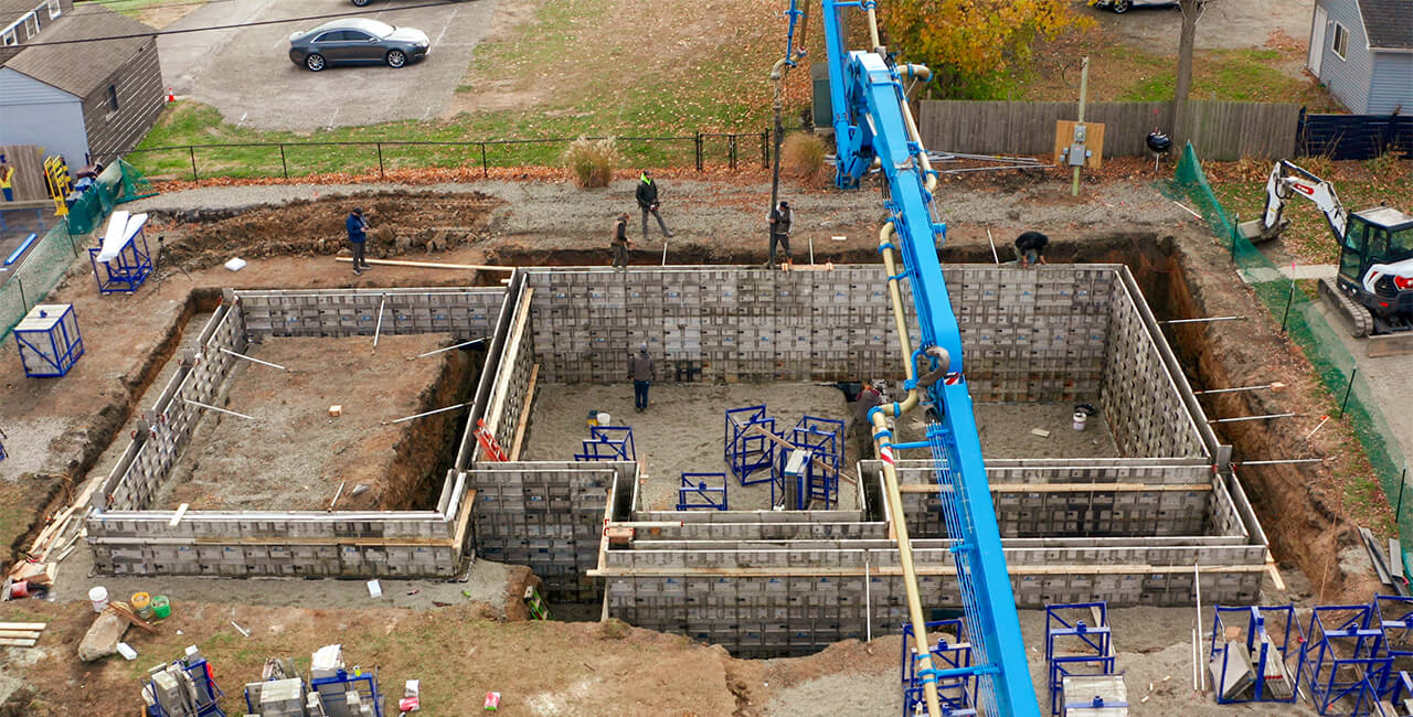 Foundation layout and wall forms set. This is where everything has to be exact.