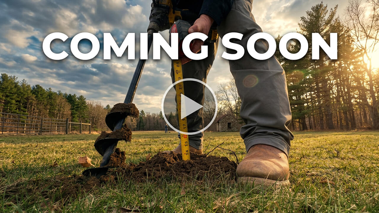 Contractor performing soil testing with auger and measuring depth to evaluate ground conditions before construction